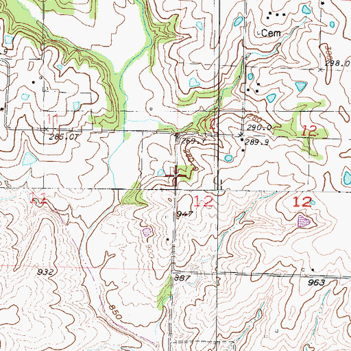 Topographic Map of Linwood School (historical), MO