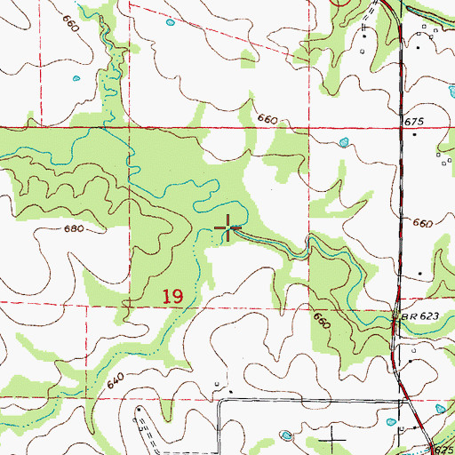 Topographic Map of Lost Branch, MO