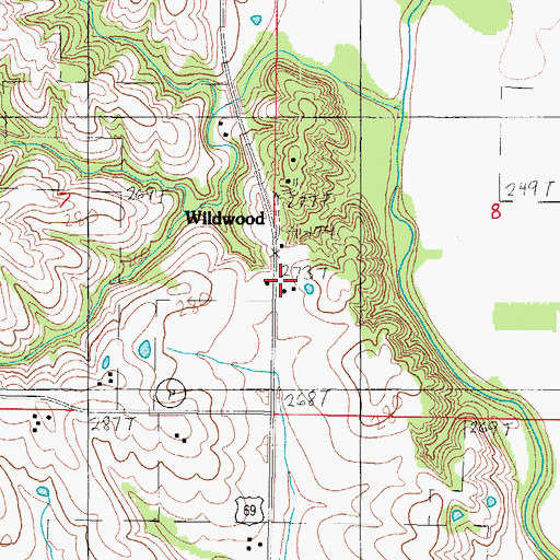 Topographic Map of Maize School, MO