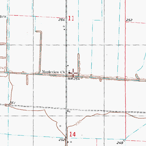 Topographic Map of Mapleview Church, MO