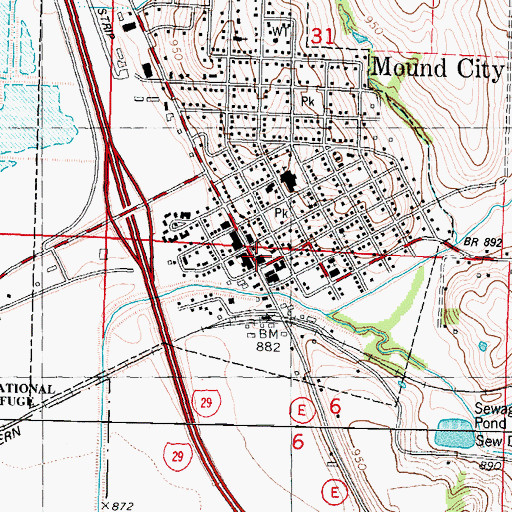 Topographic Map of Mound City, MO