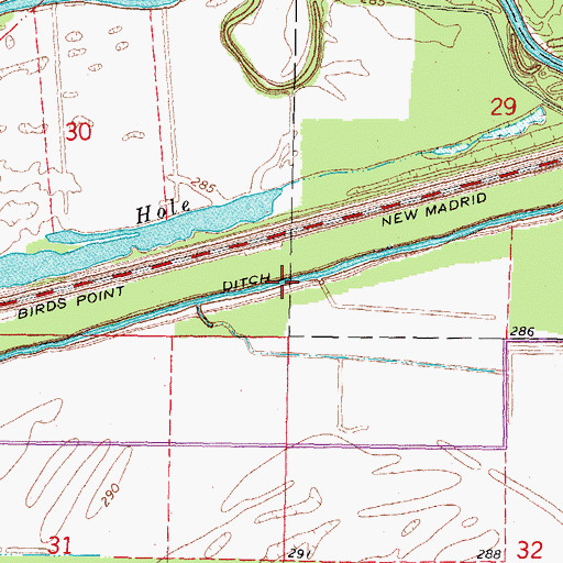 Topographic Map of Mud Ditch, MO