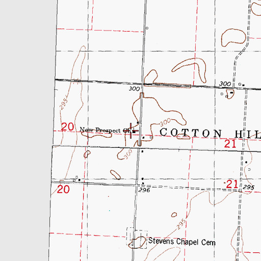 Topographic Map of New Prospect Church, MO