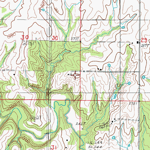 Topographic Map of Oakland School (historical), MO