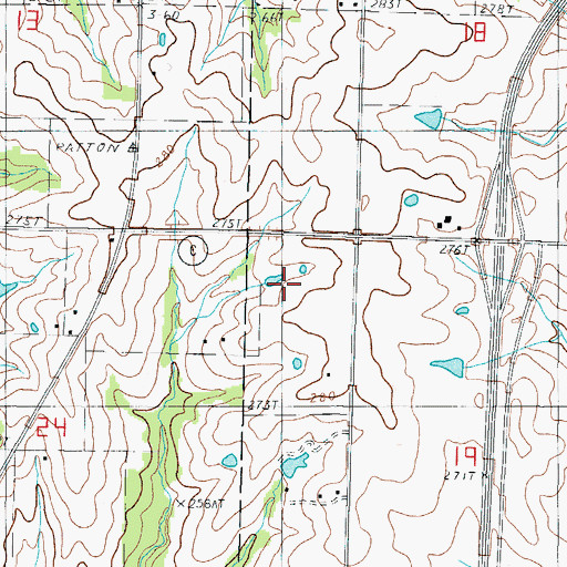 Topographic Map of Pattonsburg, MO