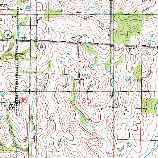 Topographic Map of Pebble Ridge School (historical), MO