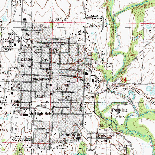 Topographic Map of Plattsburg, MO