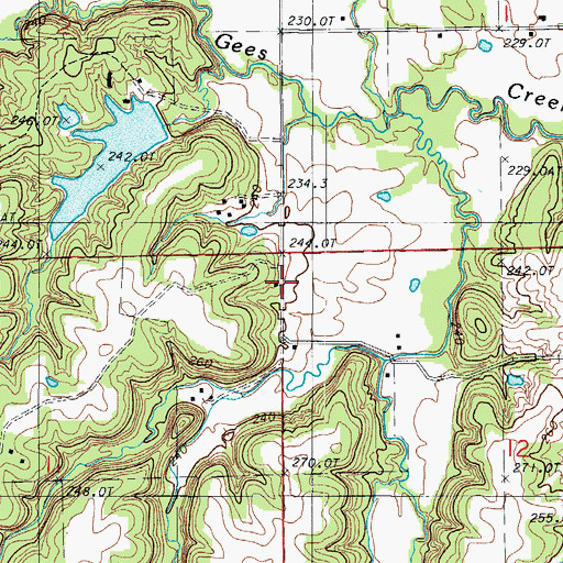 Topographic Map of Prothero School (historical), MO
