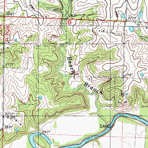 Topographic Map of Rattlesnake School (historical), MO