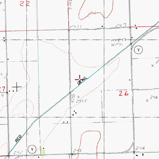 Topographic Map of Red Devil Ditch, MO