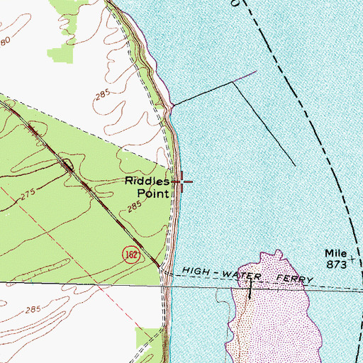 Topographic Map of Riddles Point, MO