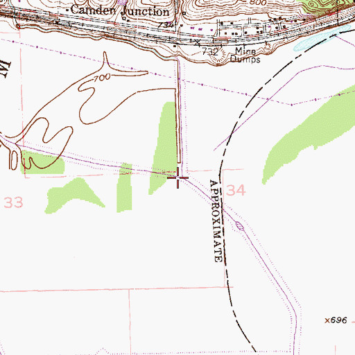 Topographic Map of Rollins Creek, MO