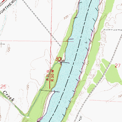 Topographic Map of Rush Creek, MO