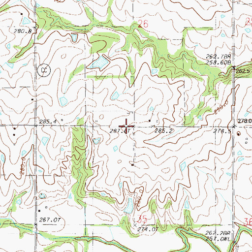 Topographic Map of Selle School, MO