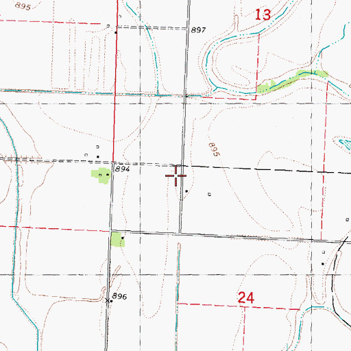 Topographic Map of Shandy School (historical), MO