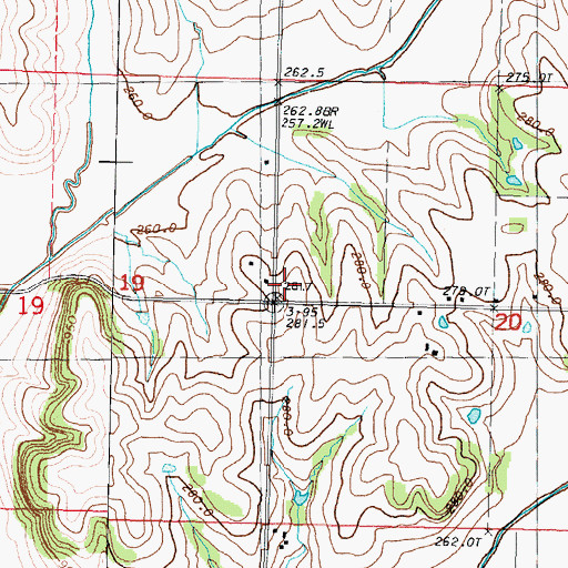 Topographic Map of Wade School (historical), MO