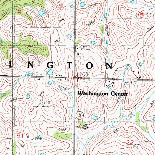 Topographic Map of Washington Center, MO