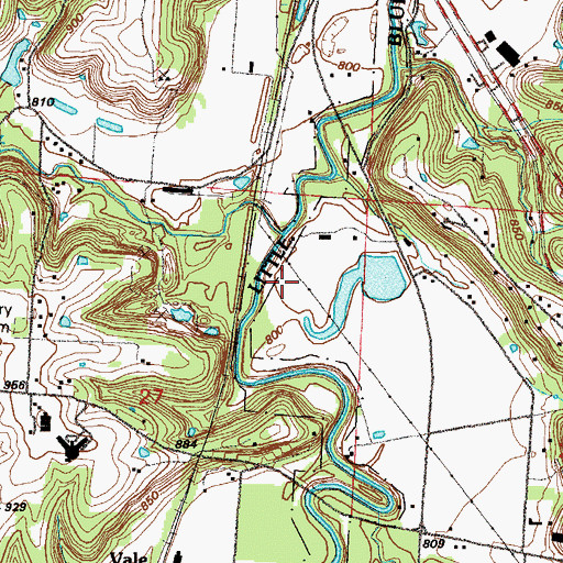 Topographic Map of White Oak Creek, MO