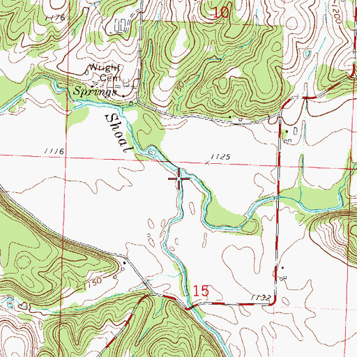 Topographic Map of Capps Creek, MO
