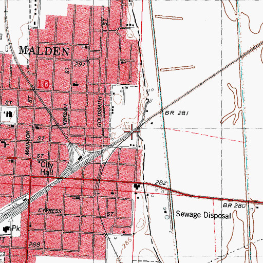 Topographic Map of Carver Switch, MO