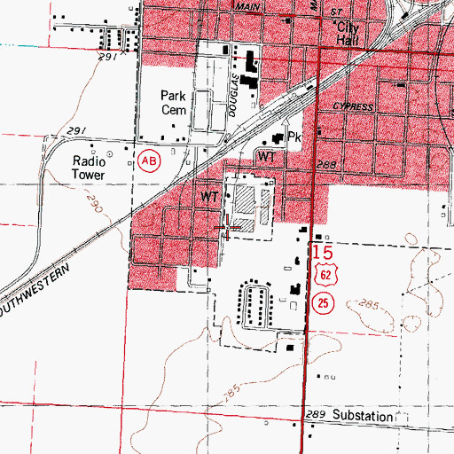 Topographic Map of Spoonerville, MO