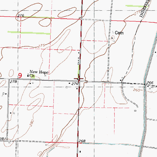 Topographic Map of Marlow, MO