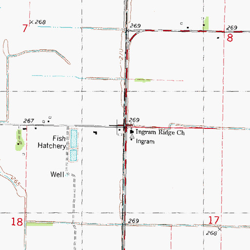Topographic Map of Ingram Ridge, MO