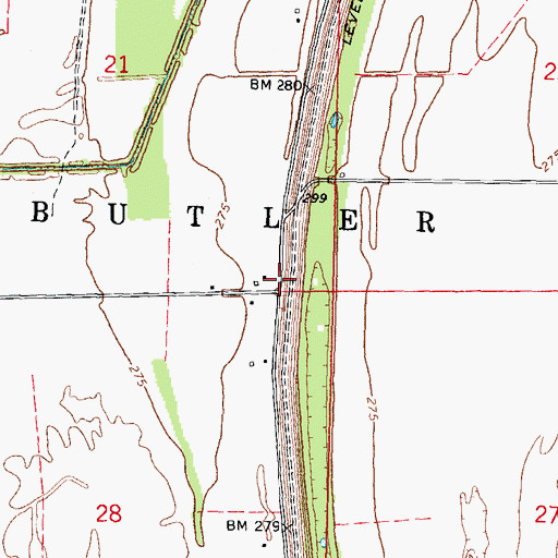 Topographic Map of Stancil, MO