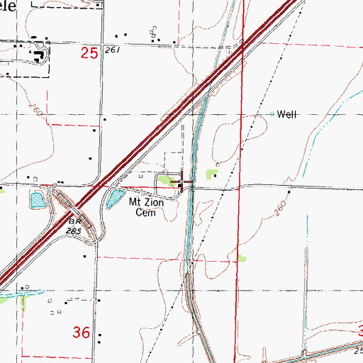 Topographic Map of Mount Zion Church (historical), MO
