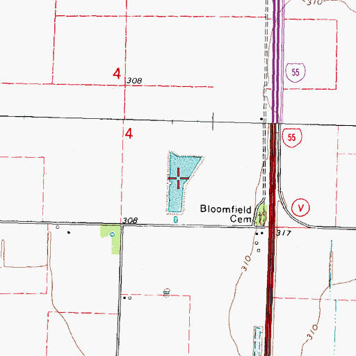 Topographic Map of Lake Saint Mary, MO