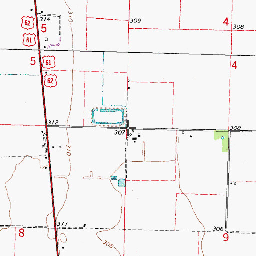 Topographic Map of Ogden, MO