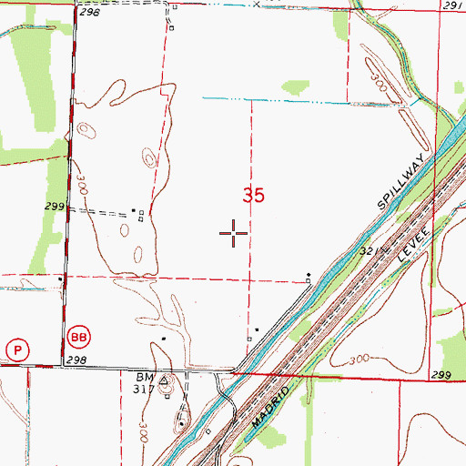 Topographic Map of Barnes Ridge, MO
