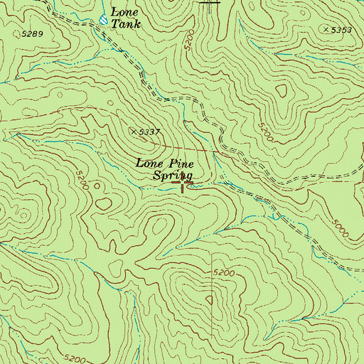 Topographic Map of Lone Pine Spring, AZ