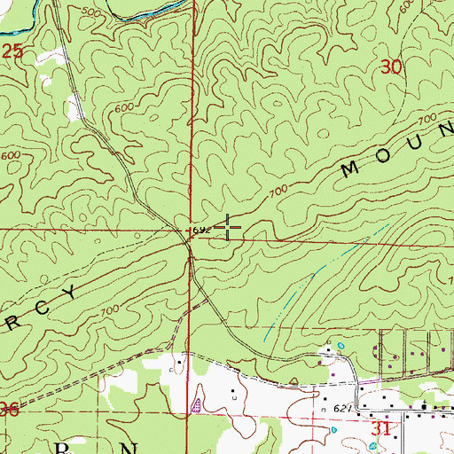 Topographic Map of Pearcy Mountain, AR