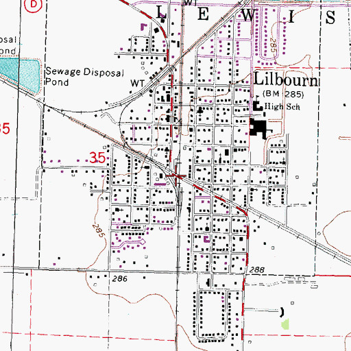 Topographic Map of Sims, MO