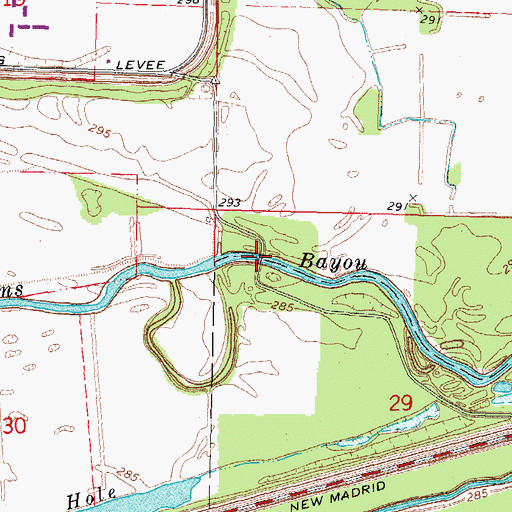 Topographic Map of Knotts Bridge, MO