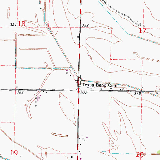Topographic Map of Saint Francis de Dales Church, MO