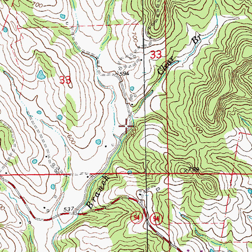 Topographic Map of Bethlehem School (historical), MO