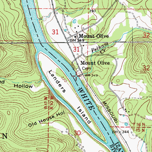 Topographic Map of Pelham Creek, AR