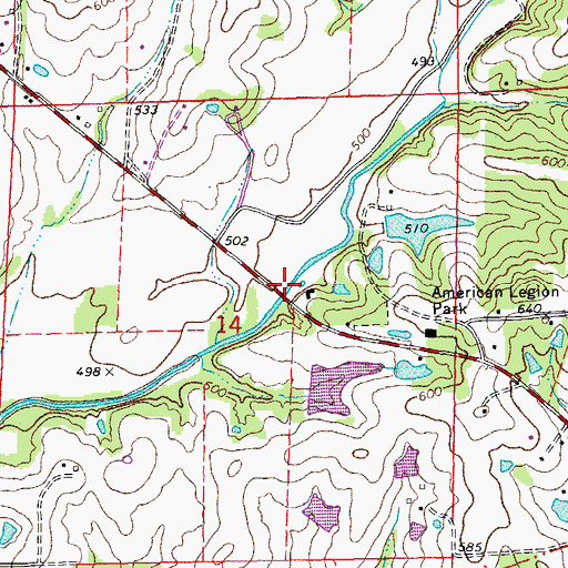 Topographic Map of Grand Canyon, MO