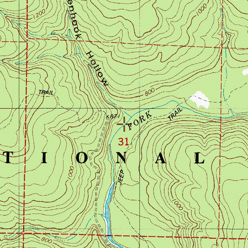 Topographic Map of Penhook Hollow, AR