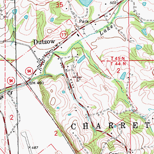 Topographic Map of Saint Vincent School (historical), MO