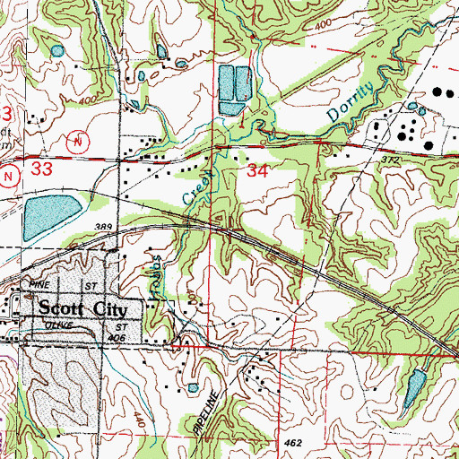 Topographic Map of Froemsdorf, MO