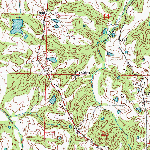 Topographic Map of Macedonia Church, MO