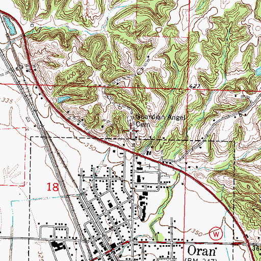 Topographic Map of Guardian Angel Church (historical), MO