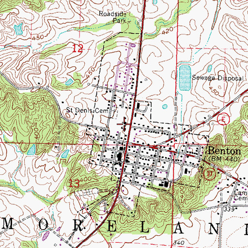 Topographic Map of Saint Dionysis Church, MO