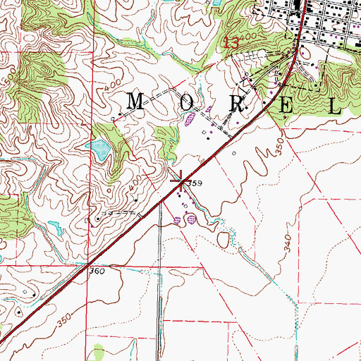 Topographic Map of Benton Ridge, MO