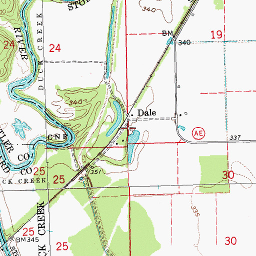Topographic Map of Hodges Ferry School (historical), MO