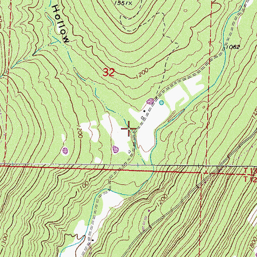 Topographic Map of Pense Hollow, AR