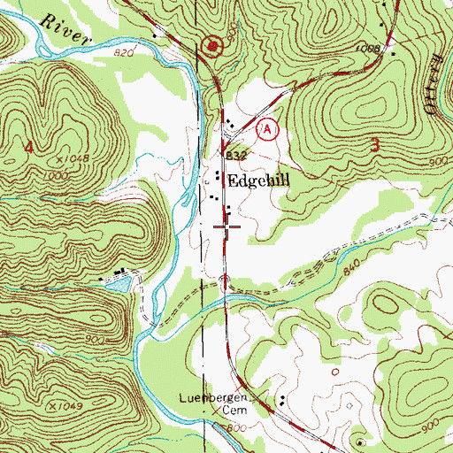 Topographic Map of Edgehill School (historical), MO